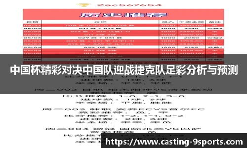 中国杯精彩对决中国队迎战捷克队足彩分析与预测